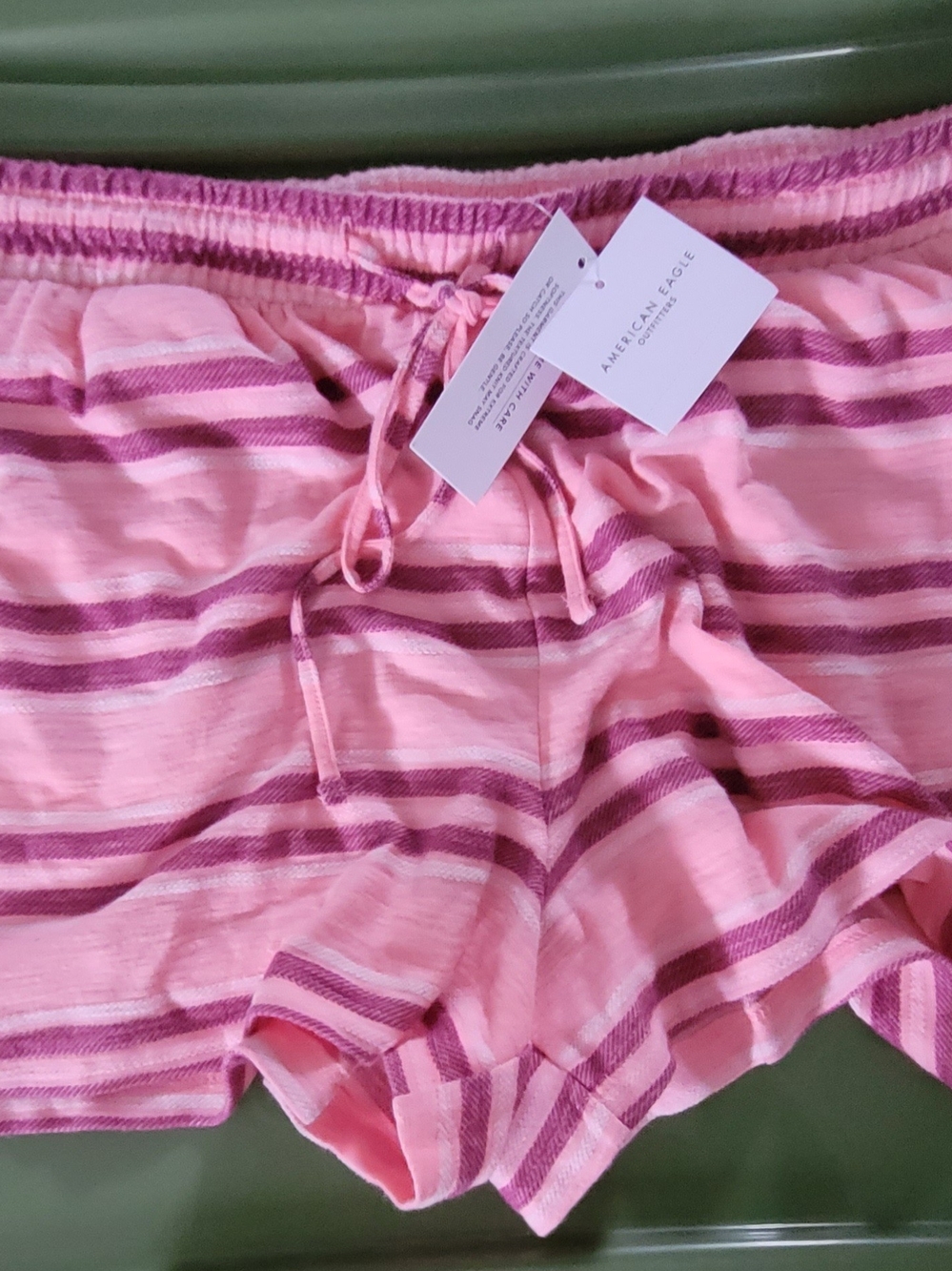 American Eagle Outfitters Pink and Magenta Striped Women’s Athletic Shorts